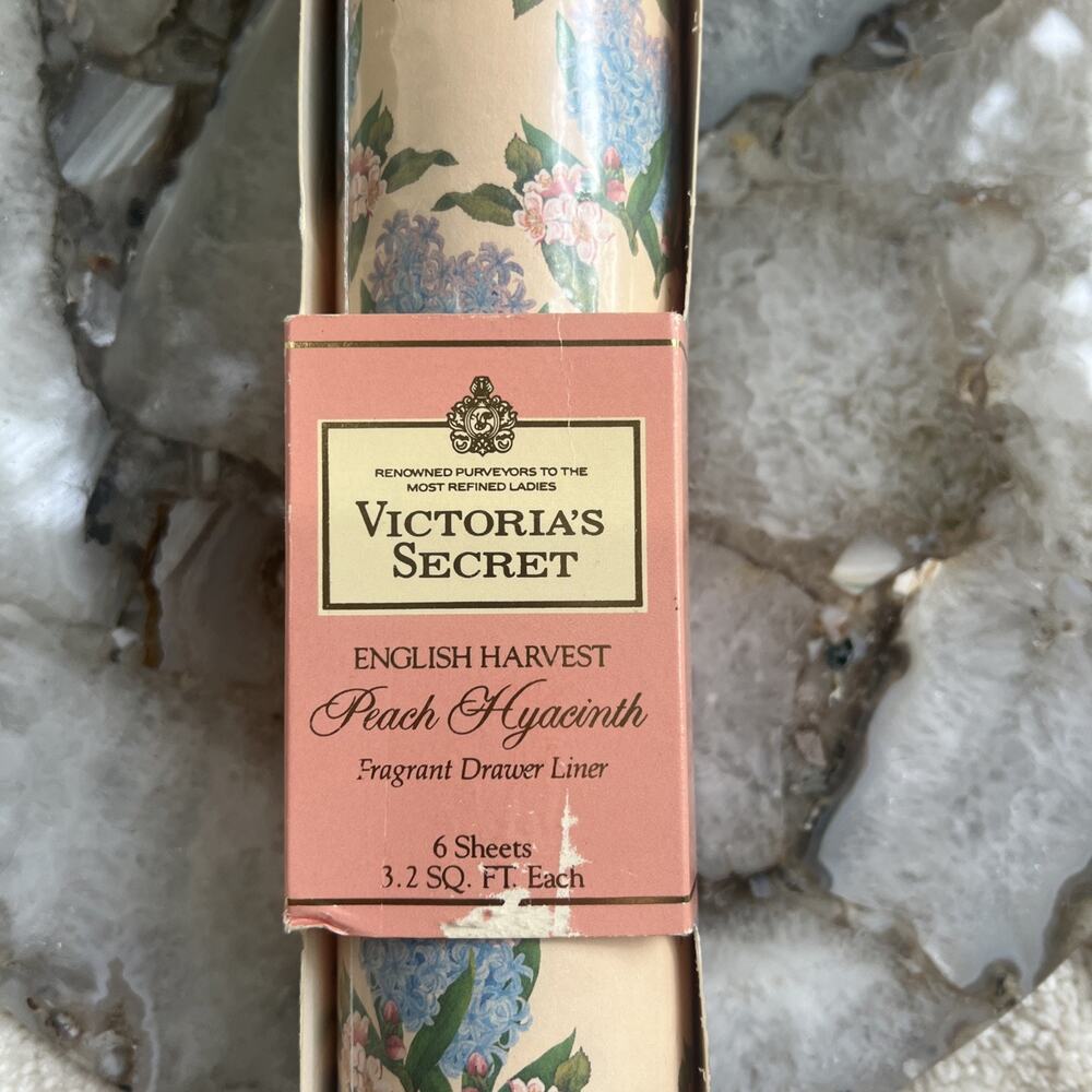 Vtg Victoria’s Secret English Harvest Peach Hyacinth Fragrant Drawer Liner NOS